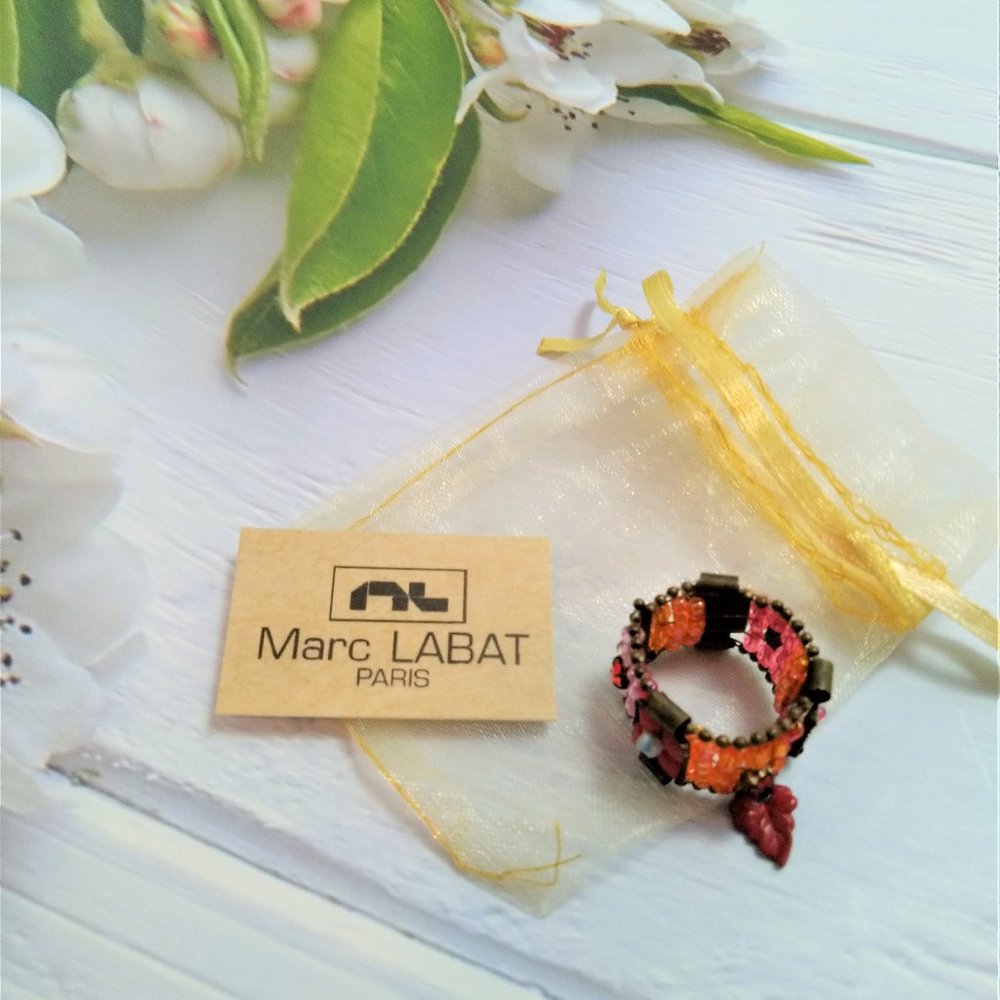Bead Ring Elastic Artisan Leaf New